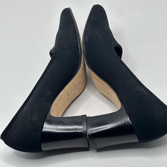 PANCALDI Vintage Designer Black Stretch FABRIC MAX COMFORT Work /DRESS Size 7B - Picture 6 of 9